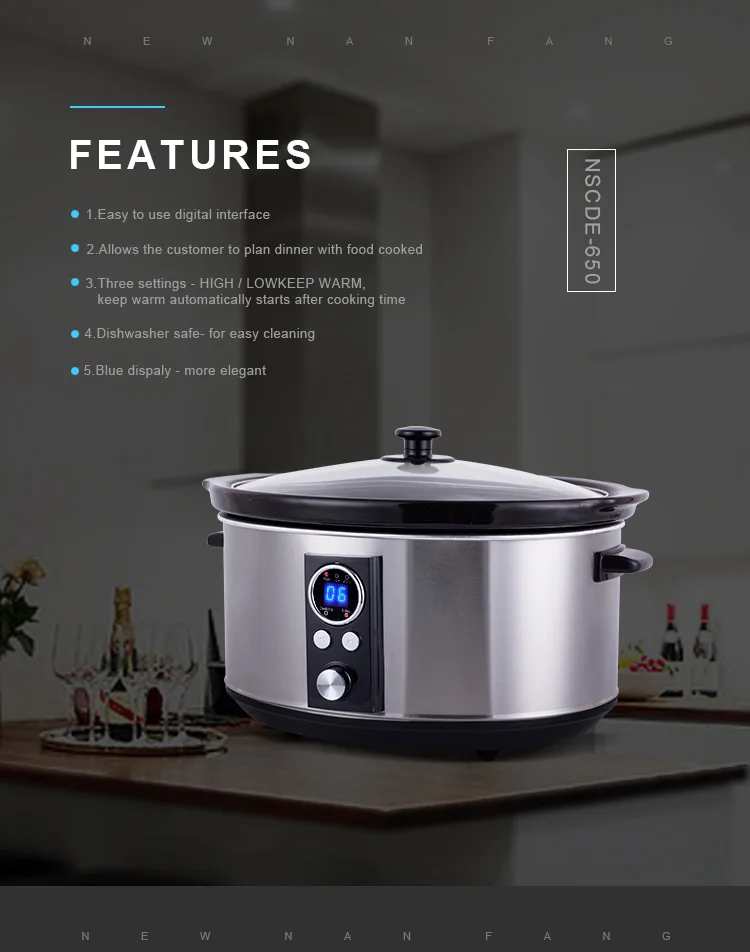3.5L 200W Oval Shape Electric Slow Cooker with UL - China Slow