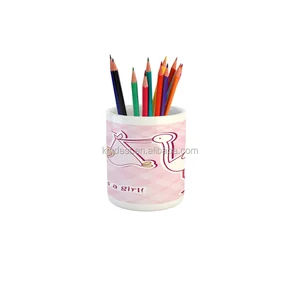 stork pencil holder , ceramic stork printed pencil pen holder