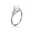 JZ01-6706 freshwater natural pearl finger rings adjustable pearl ring cheap price emerald pearl silver wedding ring