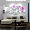 5 Panel Modern 3D Embossed Flower Picture Decoration Modern Home Wall Art Frames Print Canvas Painting