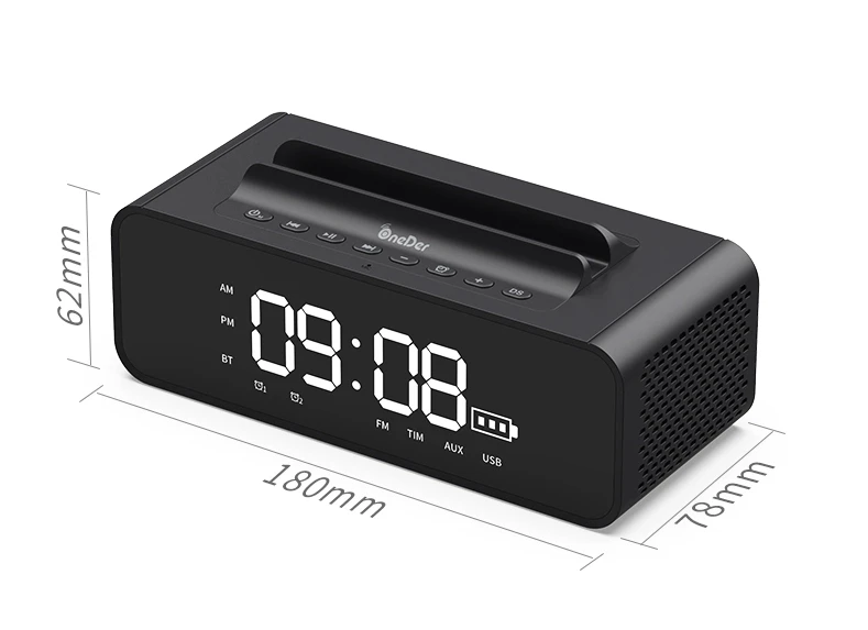 Oneder V06 Speaker Sound Box Professional Smart wireless LED screen Alarm clock active multimedia speaker - ANKUX.COM