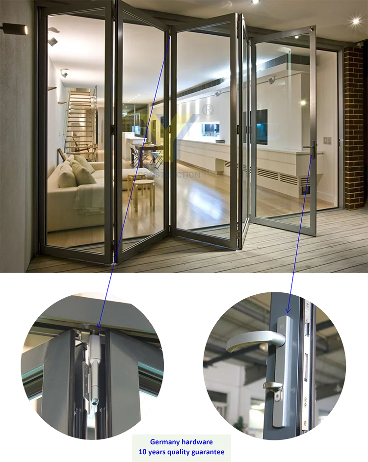 Aluminum Bi Folding Window with Low-e glass for energy saving _Prices Aluminium Bifold Windows