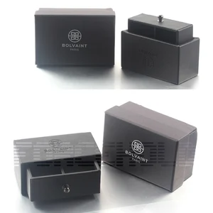 drawer-type leather wrapped jewelry cufflinks gift packaging box