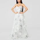 New design Elegant Long Sleeveless Embroidery floral maxi dress women