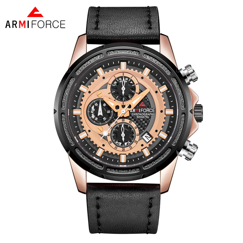 AF8004 Leather Strap Hot Selling ARMIFORCE Brand Men Casual Waterproof Best Gift Business Wrist Watch, Multicolor
AF8004 Leather Strap Hot Selling ARMIFORCE Brand Men Casual Waterproof Best Gift Business Wrist Watch, Multicolor