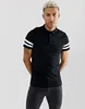 High Quality Fashion New Style Short Sleeve Stripe 220gsm Pique Cotton Plain Classics Black Polo T Shirt