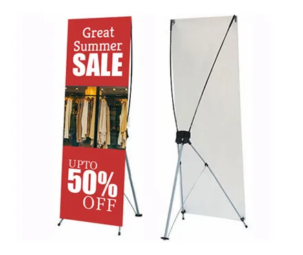 Economic Outdoor Aluminum Material X Stand Display Banner for Advertising Post