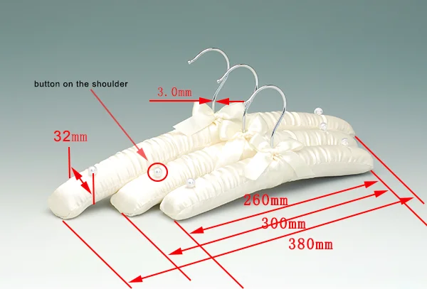 Anti-slip Button Sponge Cream Padded Satin Hangers