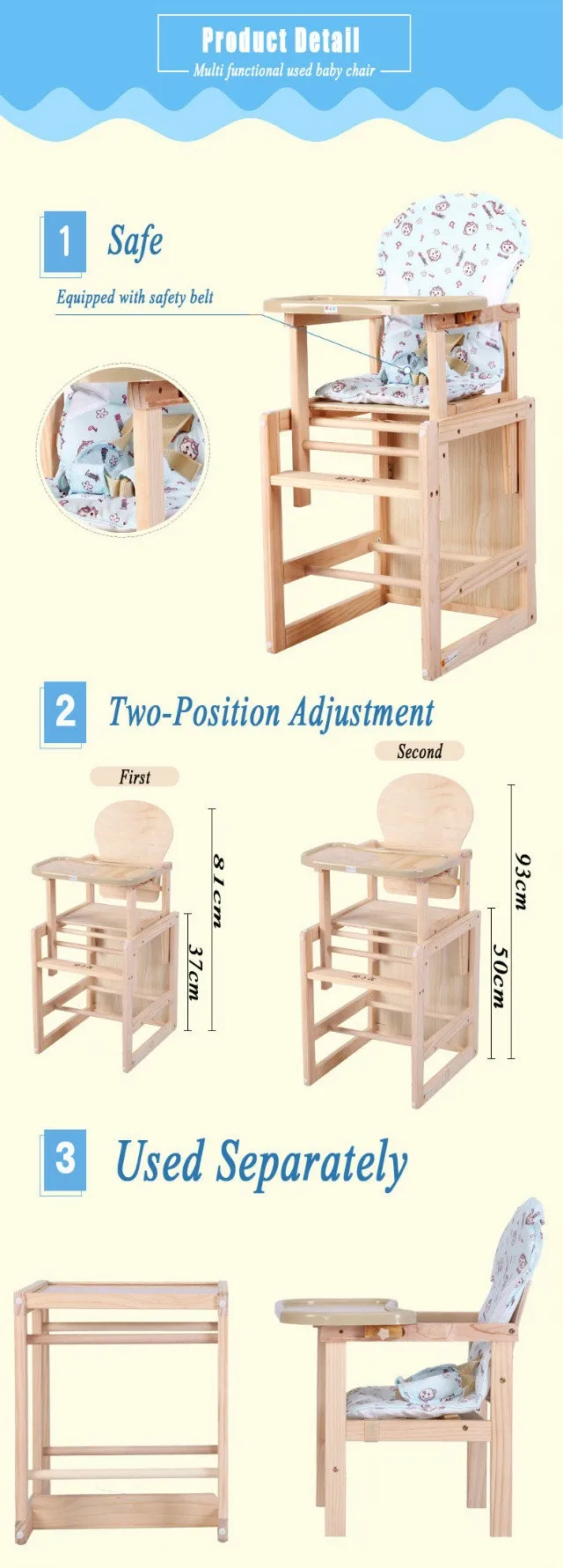 2 in 1 high chair and table