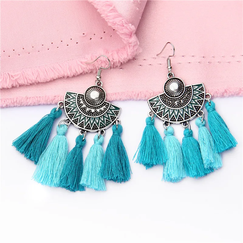 2019 Women's Fashion Statement Bohemian Ethnic Earring For Wedding party Silver Tassel Earrings, Picture
2019 Women's Fashion Statement Bohemian Ethnic Earring For Wedding party Silver Tassel Earrings, Picture
