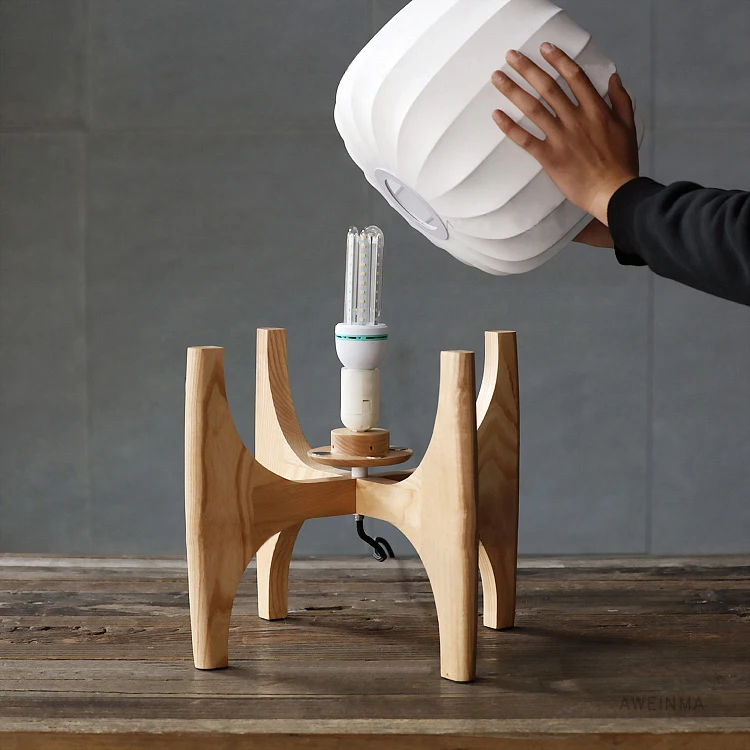 industrial style creative villa room decoration bedroom bedside white cloth wooden table lamp