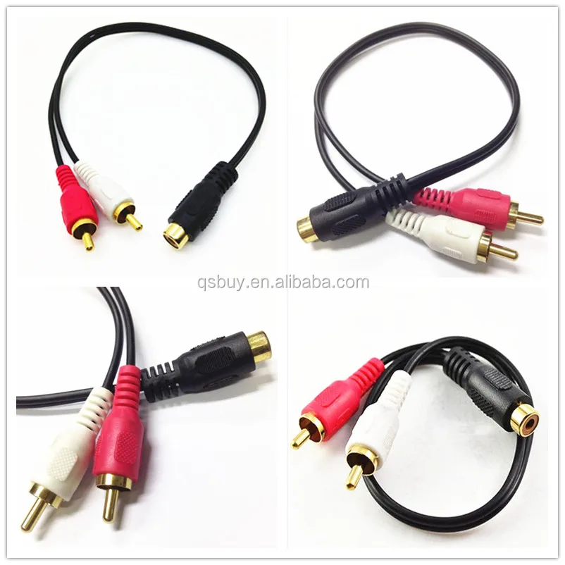 Gold 3.5mm 1//8 Stereo Female Mini Jack to 2 Male RCA Plug Adapter Audio Y Cable