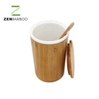 Eco-friendly Bamboo Ceramic Coffee Mug with Spoon