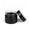Wholesale stock 30 g 50 g empty makeup packaging container cosmetic glass facial cream jars with black plastic lid