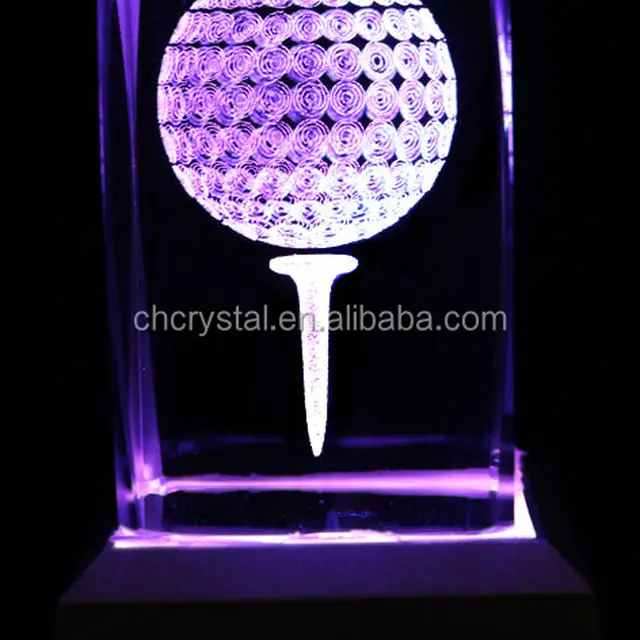 crystal golf cube for wedding gifts,crystal paperweight for