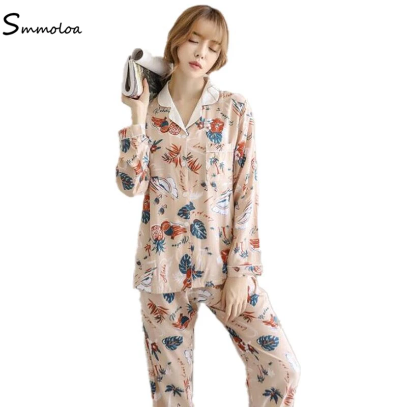 Smmoloa Women Silk Cotton Pajamas Sets Spring Summer Long Sleeve Print Sleepwear Girl Pijamas, Black
Smmoloa Women Silk Cotton Pajamas Sets Spring Summer Long Sleeve Print Sleepwear Girl Pijamas, Black
