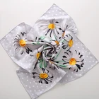 2019 Wholesale custom logo bag belt digital print square silk scarf