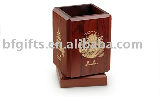 wooden pen cup/holder