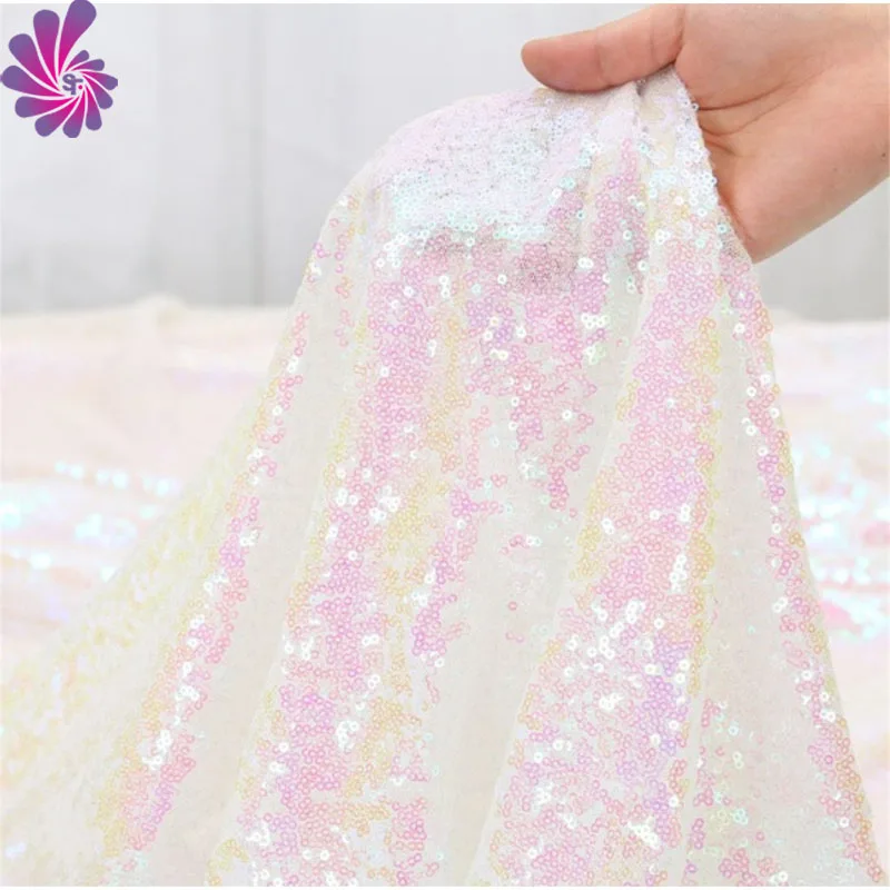 wholesale rose gold lace net shinny tulle  embroidery sequin fabric