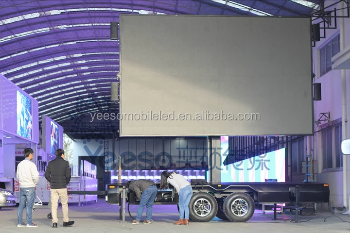 16 squre meters P6 P8 P10 Outdoor advertising led sigh trailer for sell, large waterproof led display