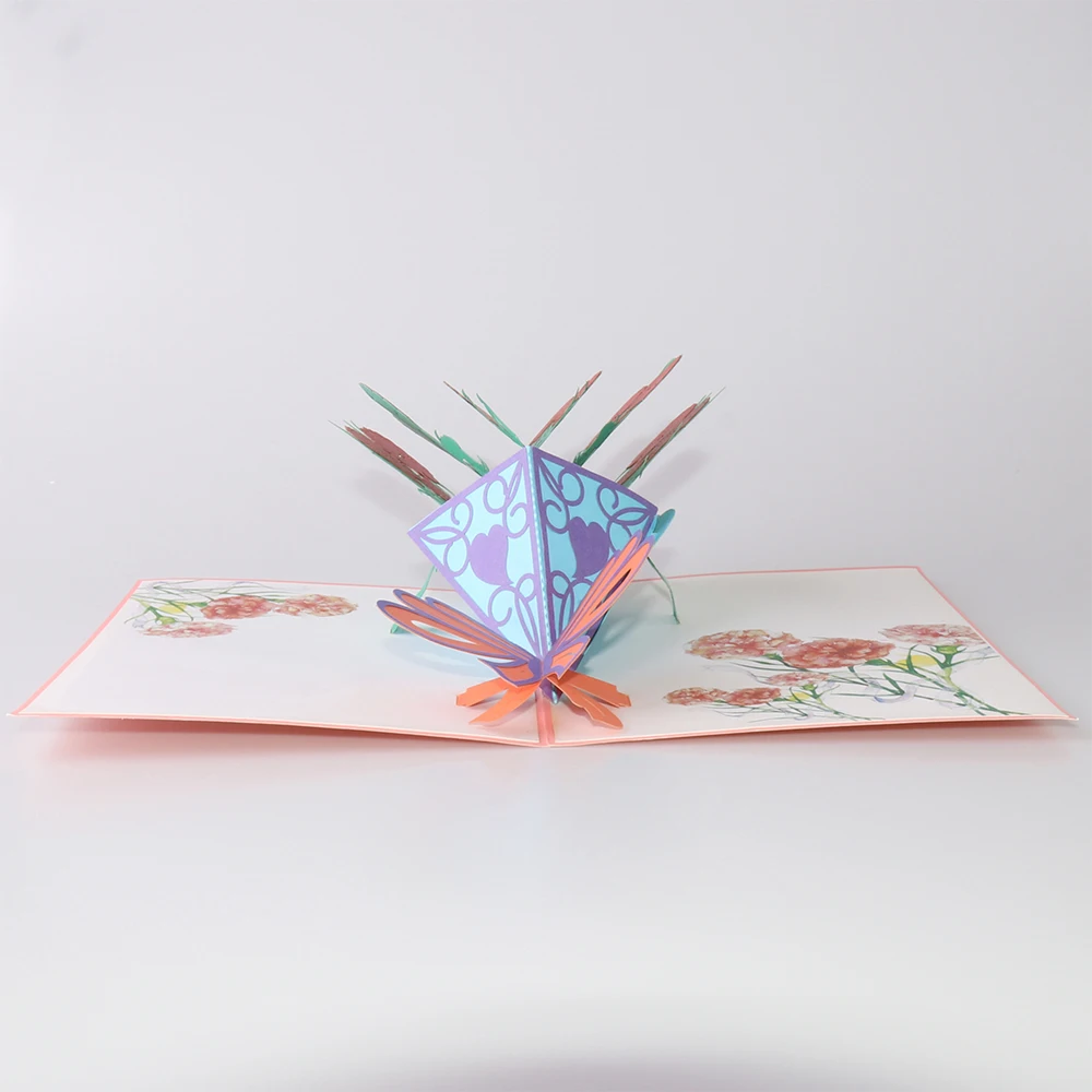 3d paper crafts flower wishing greeting pop up card for lovers