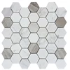 Carrara marble mosaic tile ceramic waterjet mosaic marble hexagon mosaic tile