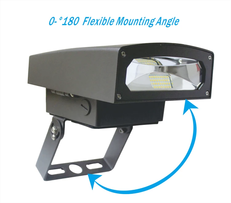 Outdoor led wall pack light 90-180 degree adjustable wall bracket DLC listed full cut-off wall pack light