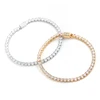 925 sterling silver plated platinum inlaid zircon bracelet for women
