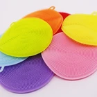 Soft Silicone Washing Brush Fruit Cleaner Dish Scrubber Silicone Sponge For Kitchen