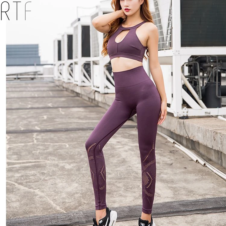 

custom high waisted seamless knit leggings purple sports pants, More colors or custom your own color