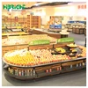 supermarket Merchandising retail wooden and steel fruit and vegetable display