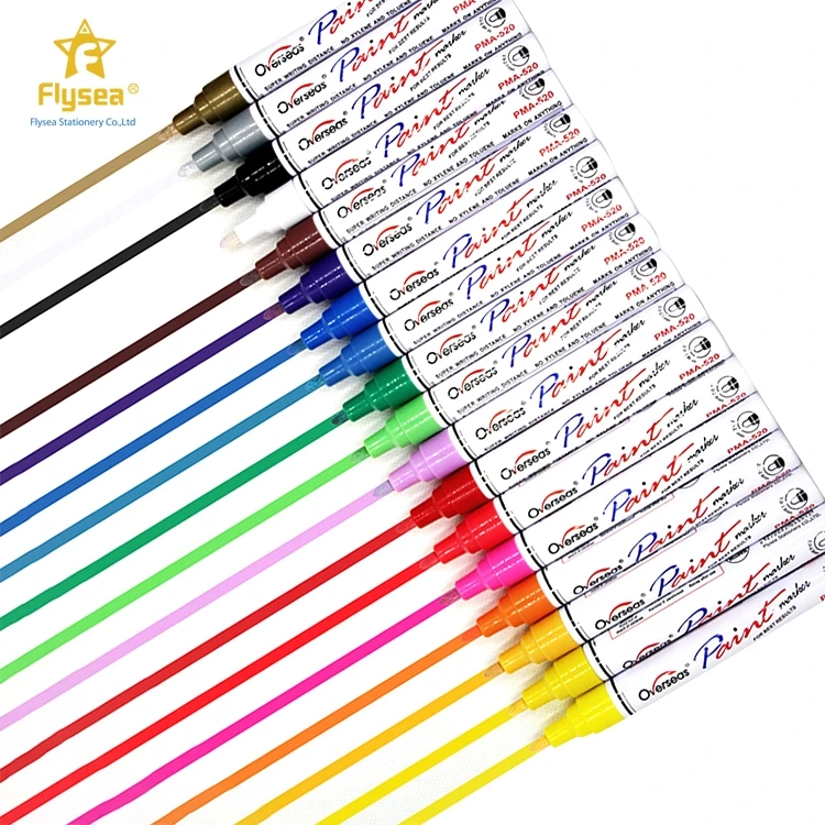 Customized manufacturers supply 18 colored paint pen refillable markers ceramic marker in pens