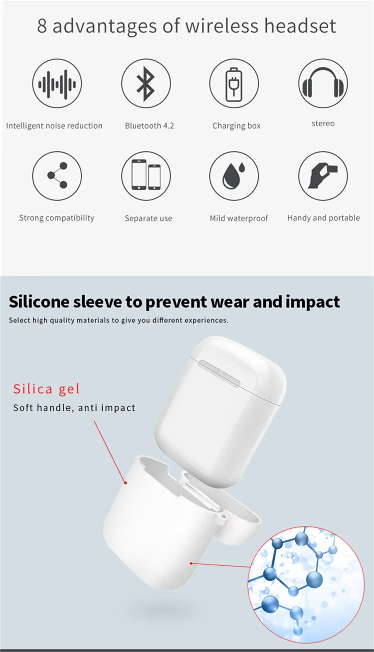2019 TOP Selling bluetooth earphone I12 Tws Smart Charging headphone portable headset bt earphone 2019 - ANKUX.COM