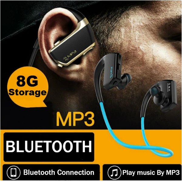 10 Hours v4.2 mp3 Player headphones waterproof sport neckband wireless sport bluetooth headset with microphone - ANKUX.COM