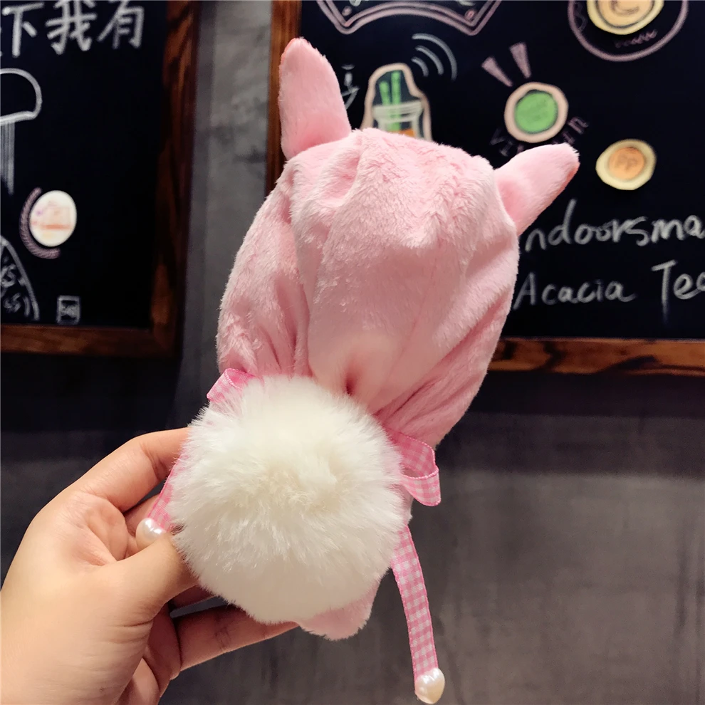 YEMIAO Pig Dog Hat Fur Case For iPhone X 6 6S 7 8 Plus Girl Style Winter Warm Cute Cover For iPhone X 10 6 6S 7 8 Plus Accessory (1)