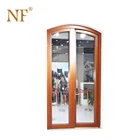 Foshan commercial exterior wood grain aluminum glass swing door price