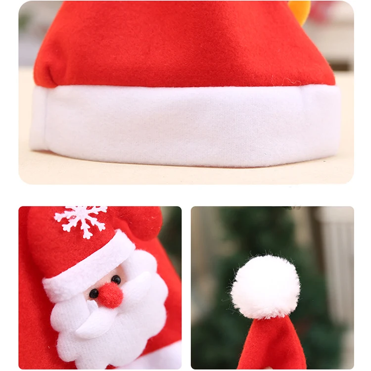 soft snowman led felt custom light up christmas hats santa claus