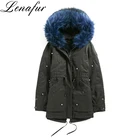 Women's Parka Hoodie Raccoon Fur Lining Jacket Coat Winter Overcoat