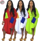 9061008 2019 Summer ladies fashion dress casual and loose solid color matching women fashion solid maxi dresses