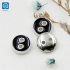 sliver black 16L ABS 2 Holes Epoxy resin fashion simple plastic flatback sew women Buttons for shirt