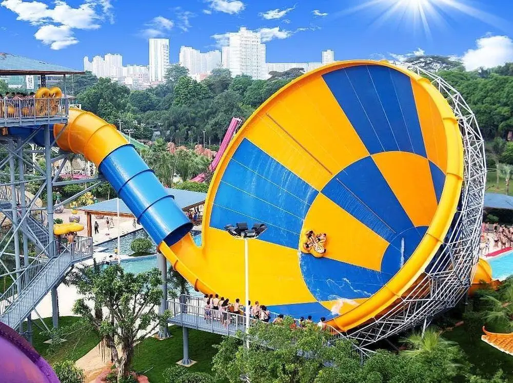 Qingfeng 2017 carton fair giant water park horn slide banzai aqua sports water park water slide