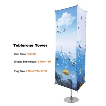 Exhibition Show Toblerone Tower Shape Triangle Frame Banner Stand