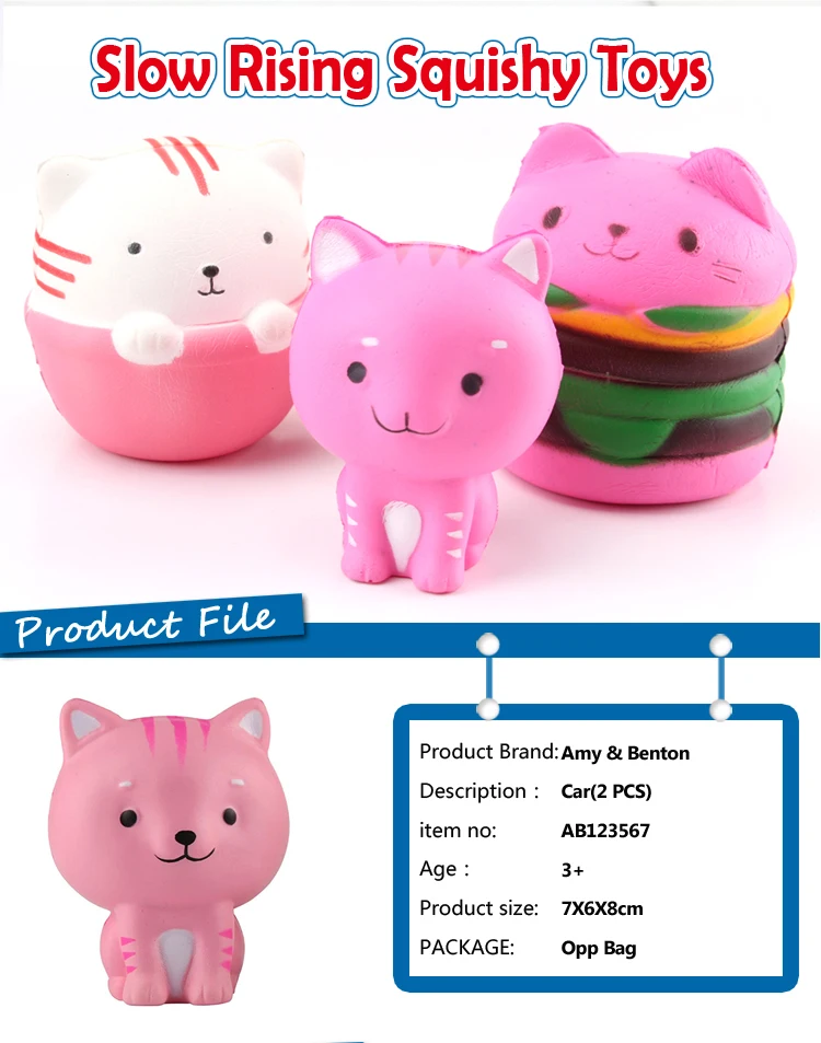 amazon soft funny eco friendly cat shape squishy animal toys