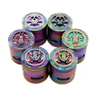 2019 hot sale Custom Logo Rainbow color 4 layers Smoking Accessory Tobacco Crusher Herb Weed Grinder