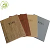 Price competitive wholesale A4 size menu cover, leatherette menu cover, wood grain menu cover