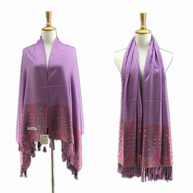 Jilong oem aceptable personalizar sercive pashmina mantón, pashmina india fulares al por mayor, turco