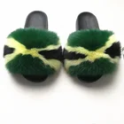 New Fashion Wholesale Home Slipper Fluffy Real Fox Fur Slippers