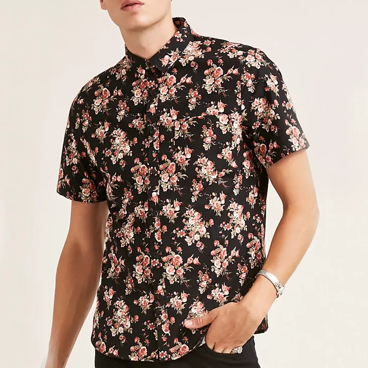 floral button up shirt mens