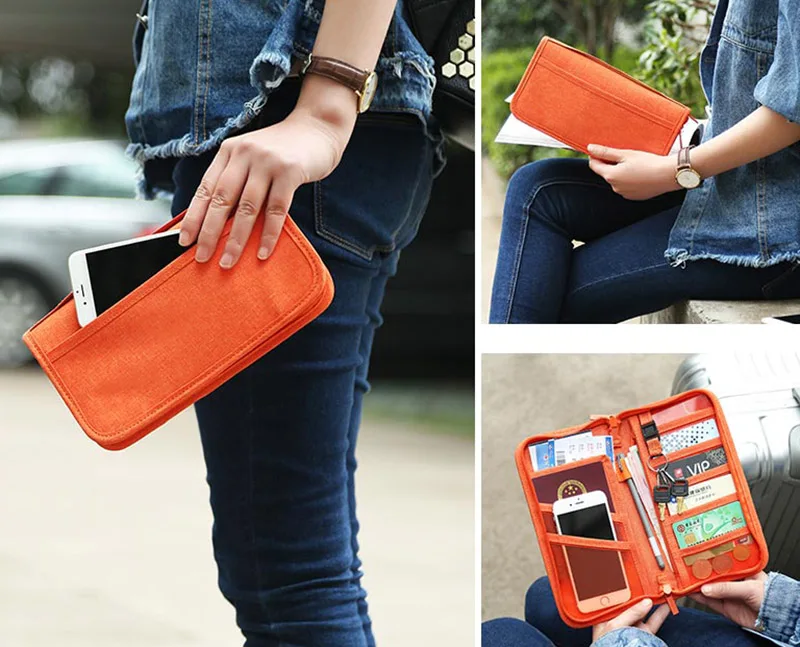 Travel Passport Cover Multifunction Wallet Document Organizer Cover Men Women Business ID Card Holder Case Wrist Strap PC0047 (20)