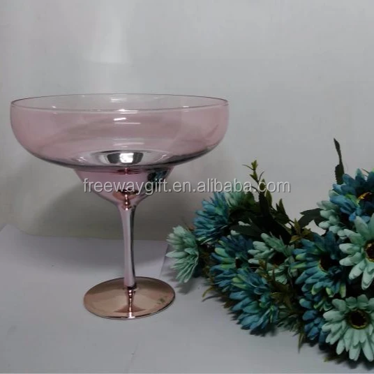 Décoratif personnalisé rose grande torsion cocktail martini vase en verre